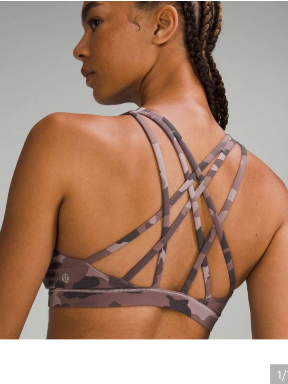 lululemon athletica Mauve Camo Strappy Sports Bra